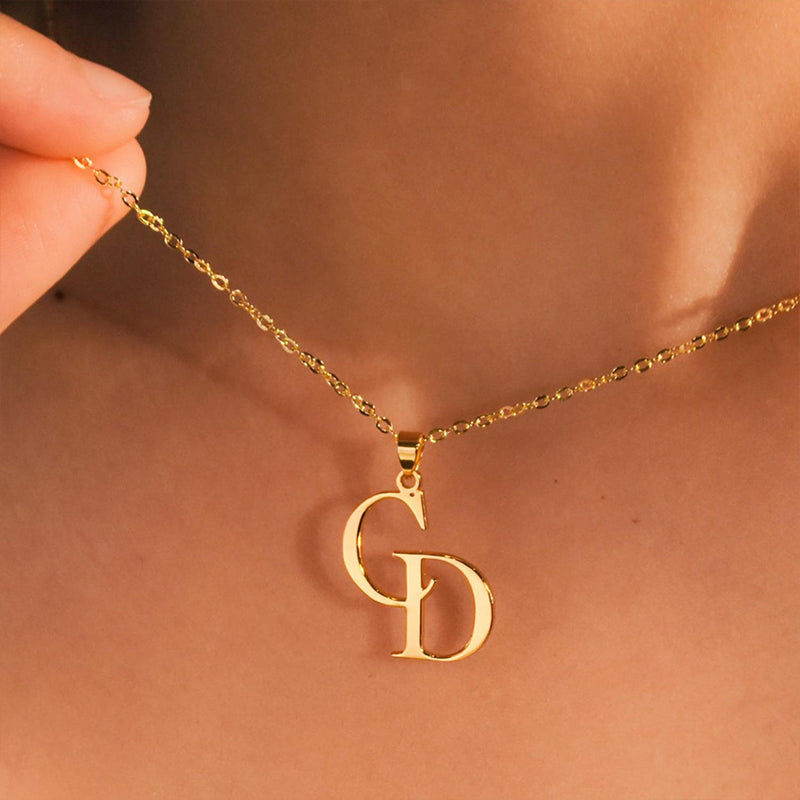 Jewelance™ InitialPendant: Personlig Initial Stablet Vedhæng Mode Halskæde