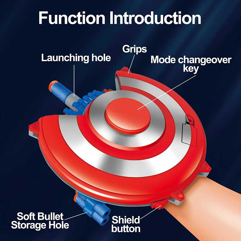 Kletshuts™ ShieldBlaster: Dart Skjold Launcher Hurtig Affyrings Håndledsmonteret Blaster Legetøj