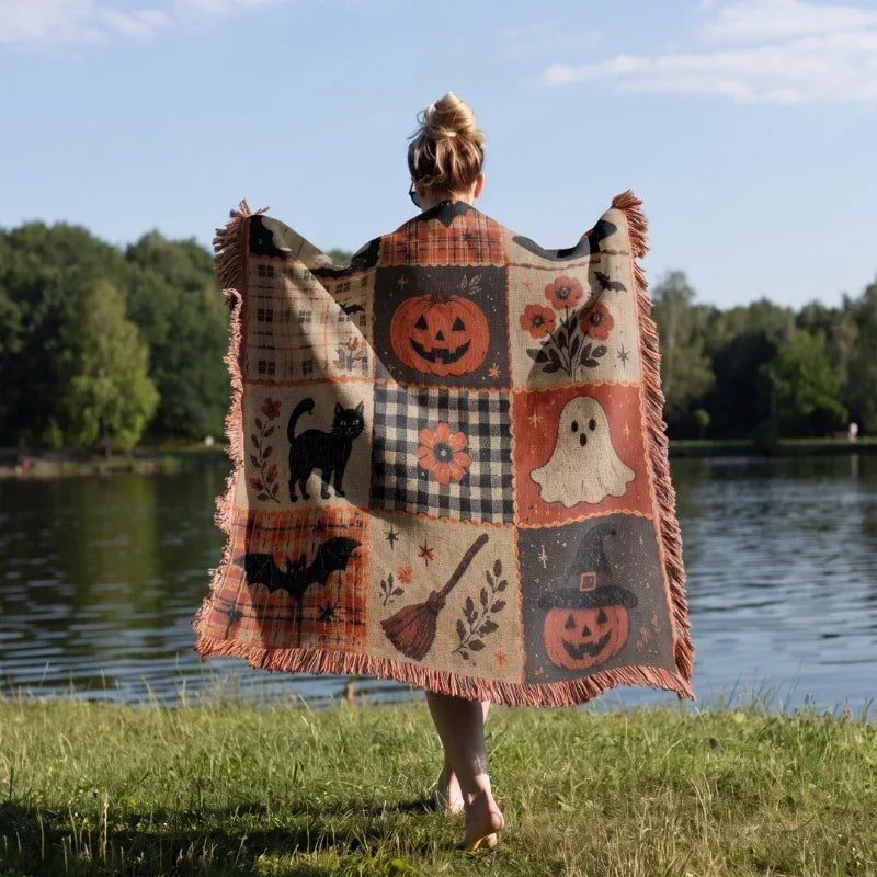 HalloweenBlanket - Vintage Halloween Design Tæppe