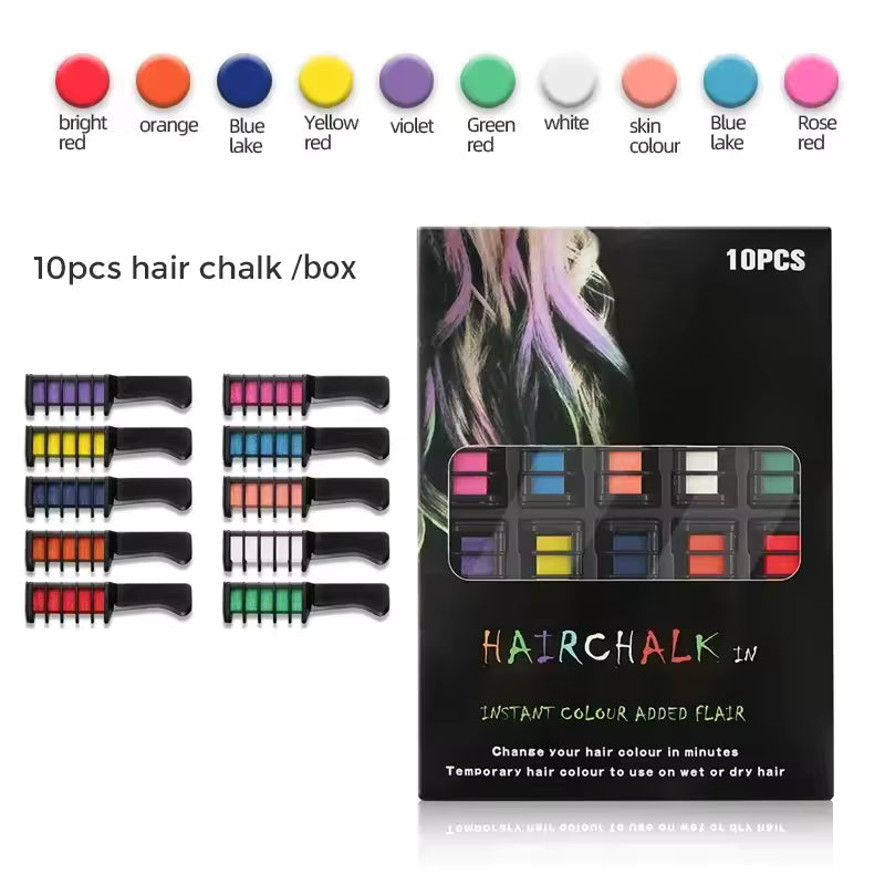 Rose® HairDye: Hår Farvning Kam Farveblyanter Vaskbar Midlertidig Farvestof Sæt