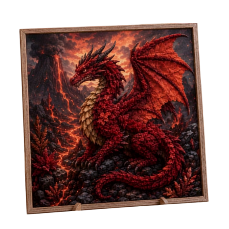 DragonArt: 3D Drage Håndværk Stof Poke Kunst Sæt