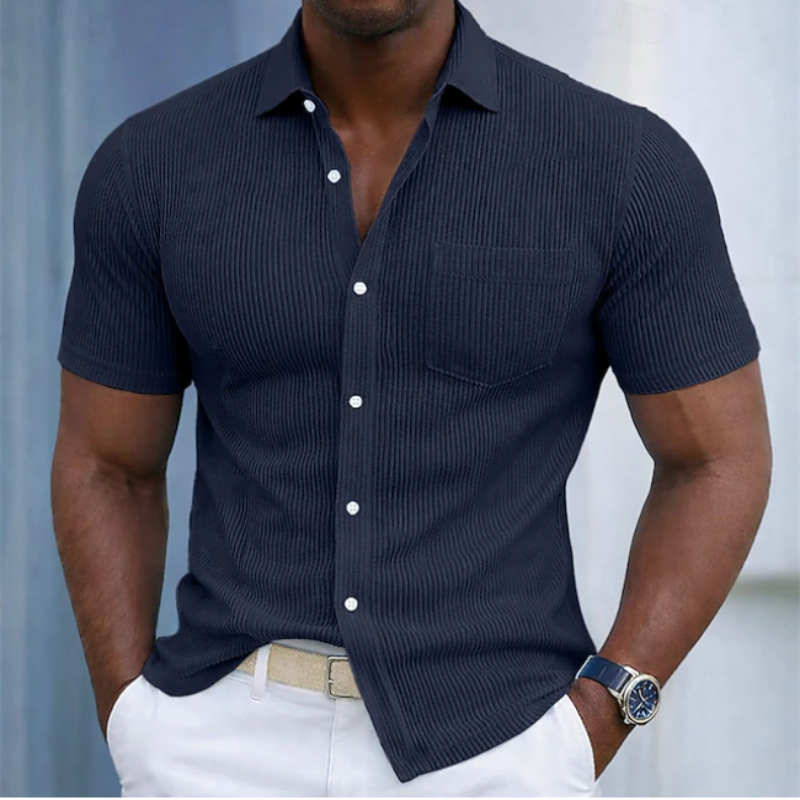 Icone™ StreetwearShirt: Komfortabel Stilfuld Herre Kortærmet Casual Streetwear Skjorte