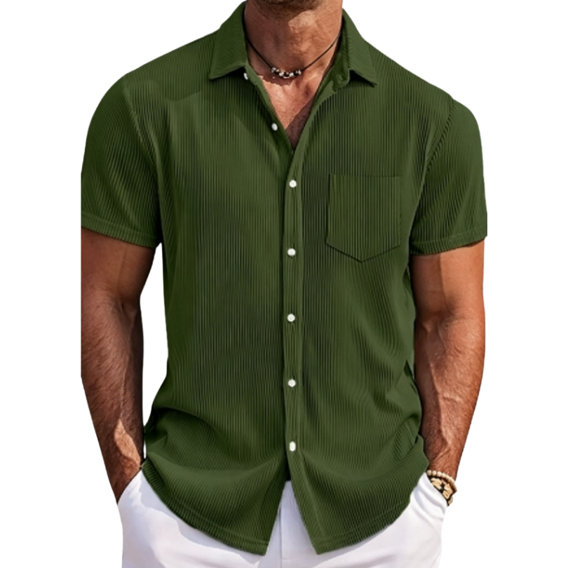 Icone™ StreetwearShirt: Komfortabel Stilfuld Herre Kortærmet Casual Streetwear Skjorte