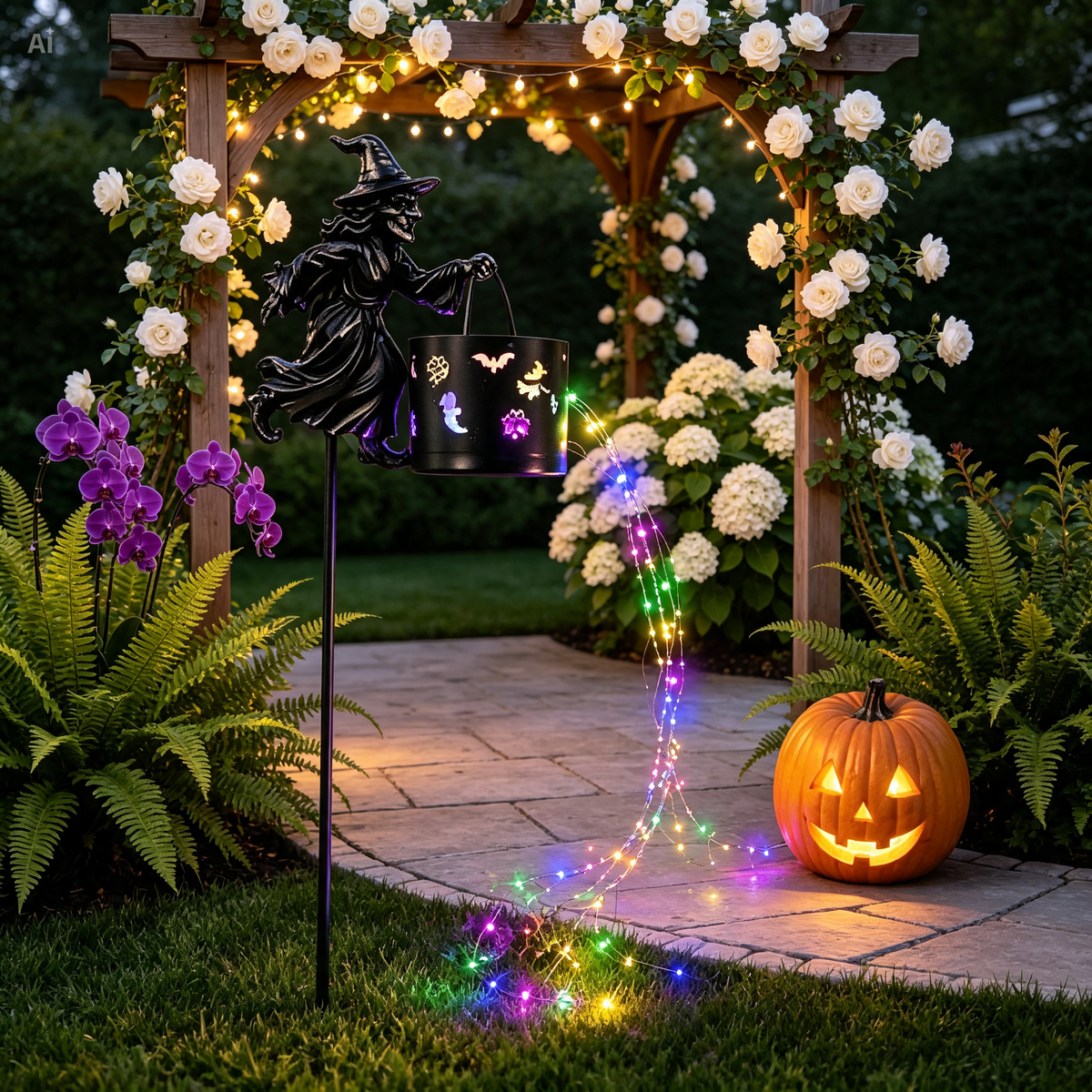 Ledsen™ HalloweenWitch - Halloween Heks Kedel Have Dekoration