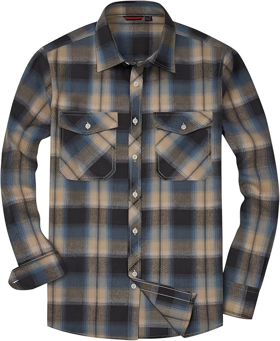Icone™ CheckeredLongsleeves: Klassisk Afslappet Knap Ned Ternet Langærmet