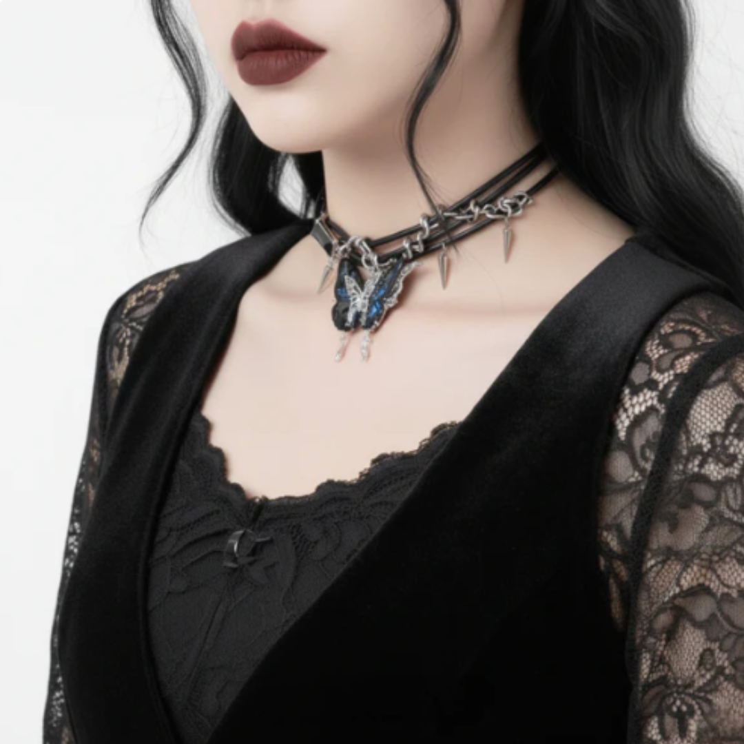 Jewelance™ ButterflyChoker 1+1 GRATIS: Modebevidst Fantastisk Skinnende Spidset Sommerfuglechoker