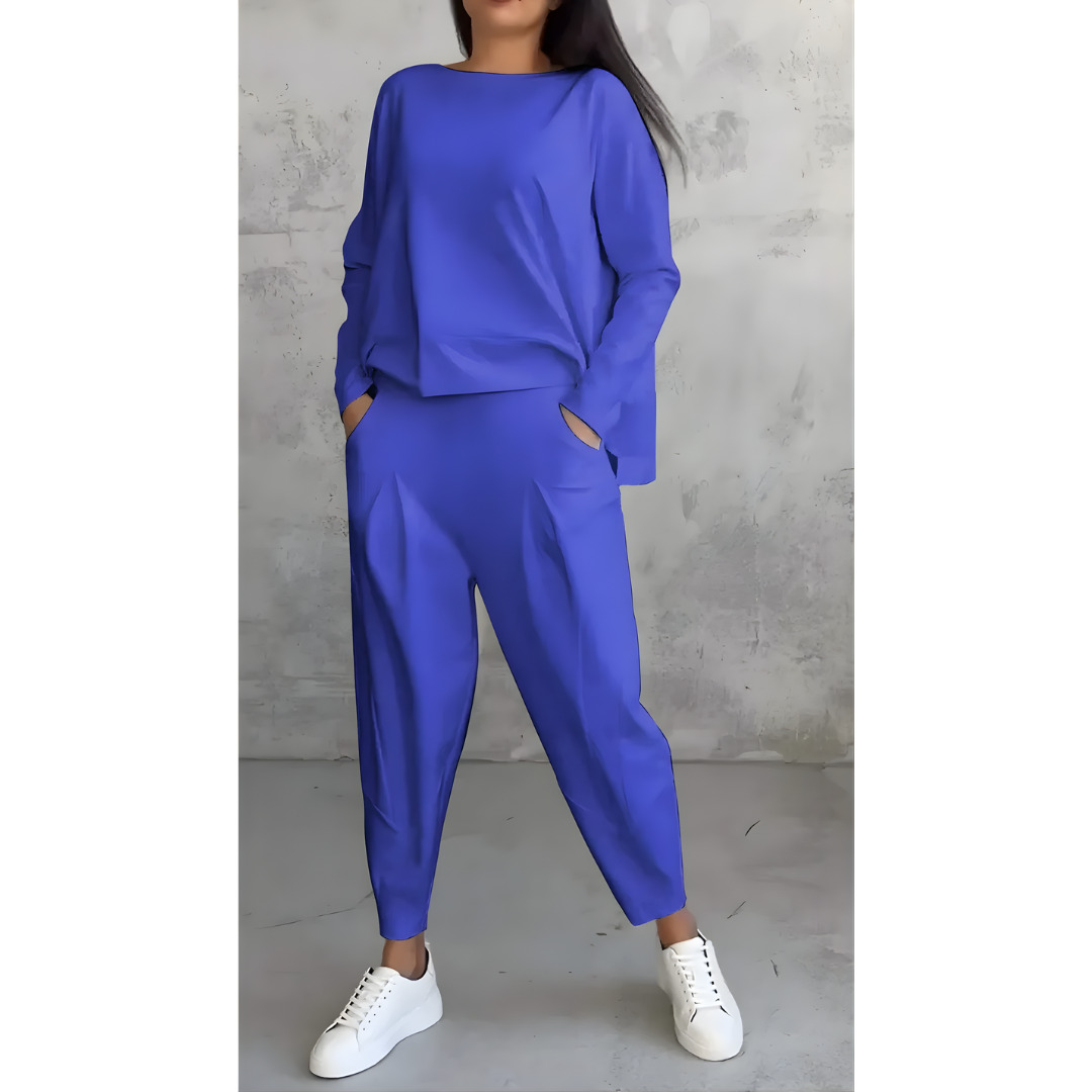 Icone™ CasualOutfit: Kvinders Langærmede Top Og Bukser To-Delt Tilfældig Outfit