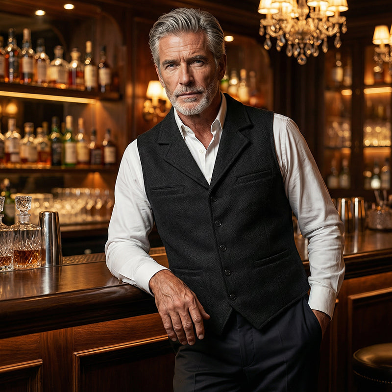 Icone™ MensVest - Klassisk Og Elegant Slim Fit Formelt Vest Til Mænd