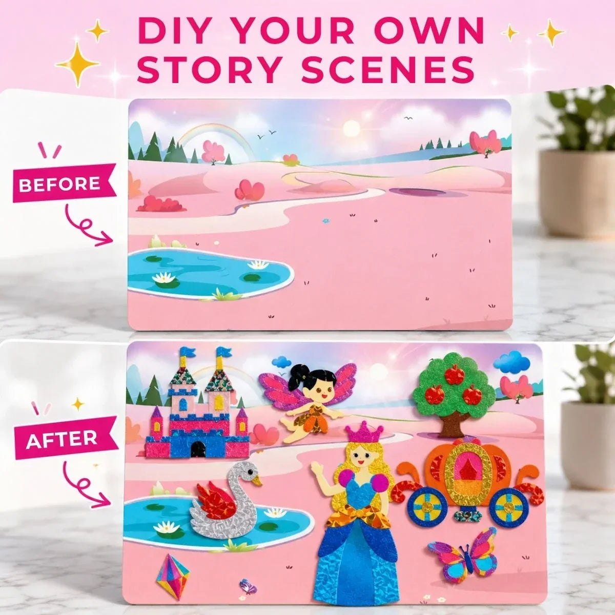 Kletshuts™ FoilArt: DIY Aktivitetshåndværk Magisk Folie Kreativ Kunst Sjov Sæt