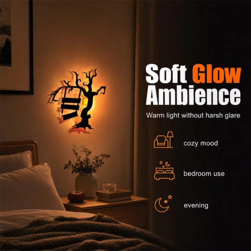 Ledsen™ HalloweenLights 1+1 GRATIS - Halloween LED Skræl Og Stok Vægdekoration Lys