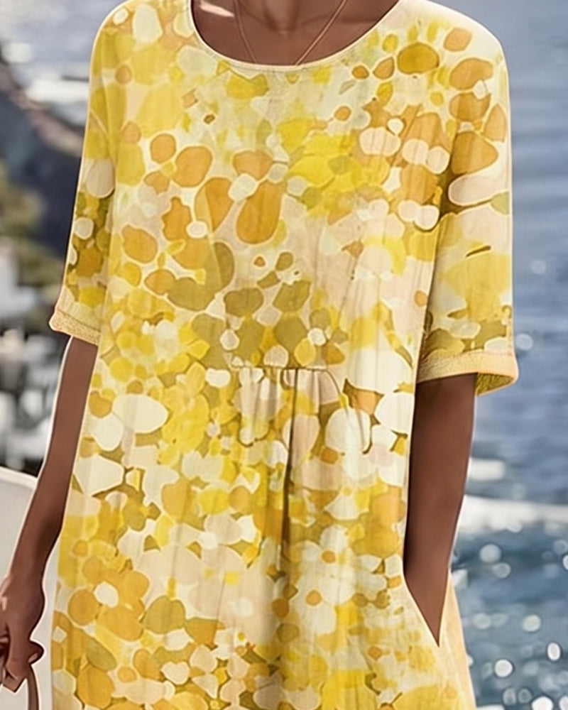 Icone™ PocketDress: Afslappet, Flagrende, Løs Kjole Med Print Og Lommer