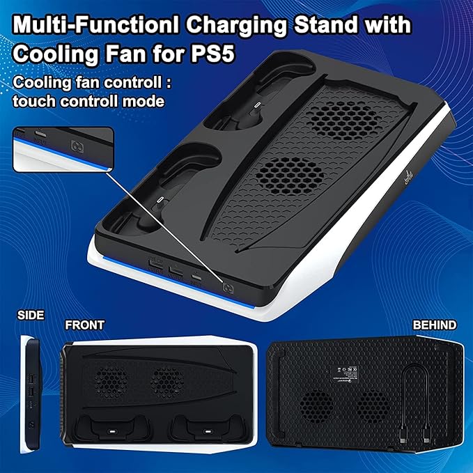 PS5Dock - 4 i 1 PS5 Multifunktionel Dock Station