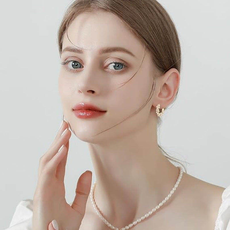 Jewelance™ TwistedEarrings 1+1 GRATIS: Elegante Snoet Hoop Perle Mode Øreringe