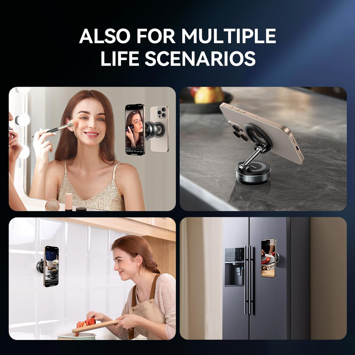 Holder360° MagneticMount 1+1 GRATIS: Roterbar Foldbar Justerbar Universel Telefon Magnetisk Holder