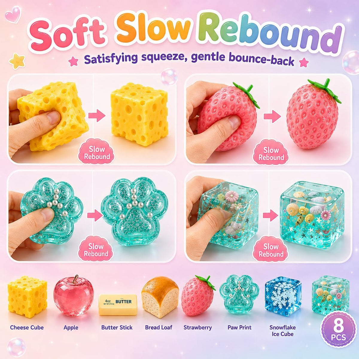 Kletshuts™ SquishySet - Stressaflastende Squishy Sjov Boks Sæt