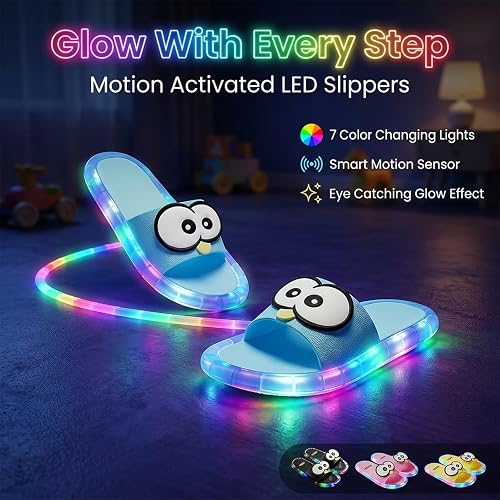 Happy™ FlashingSlippers: Blinkende Farverige Lygter Komfortable Hjemmesko