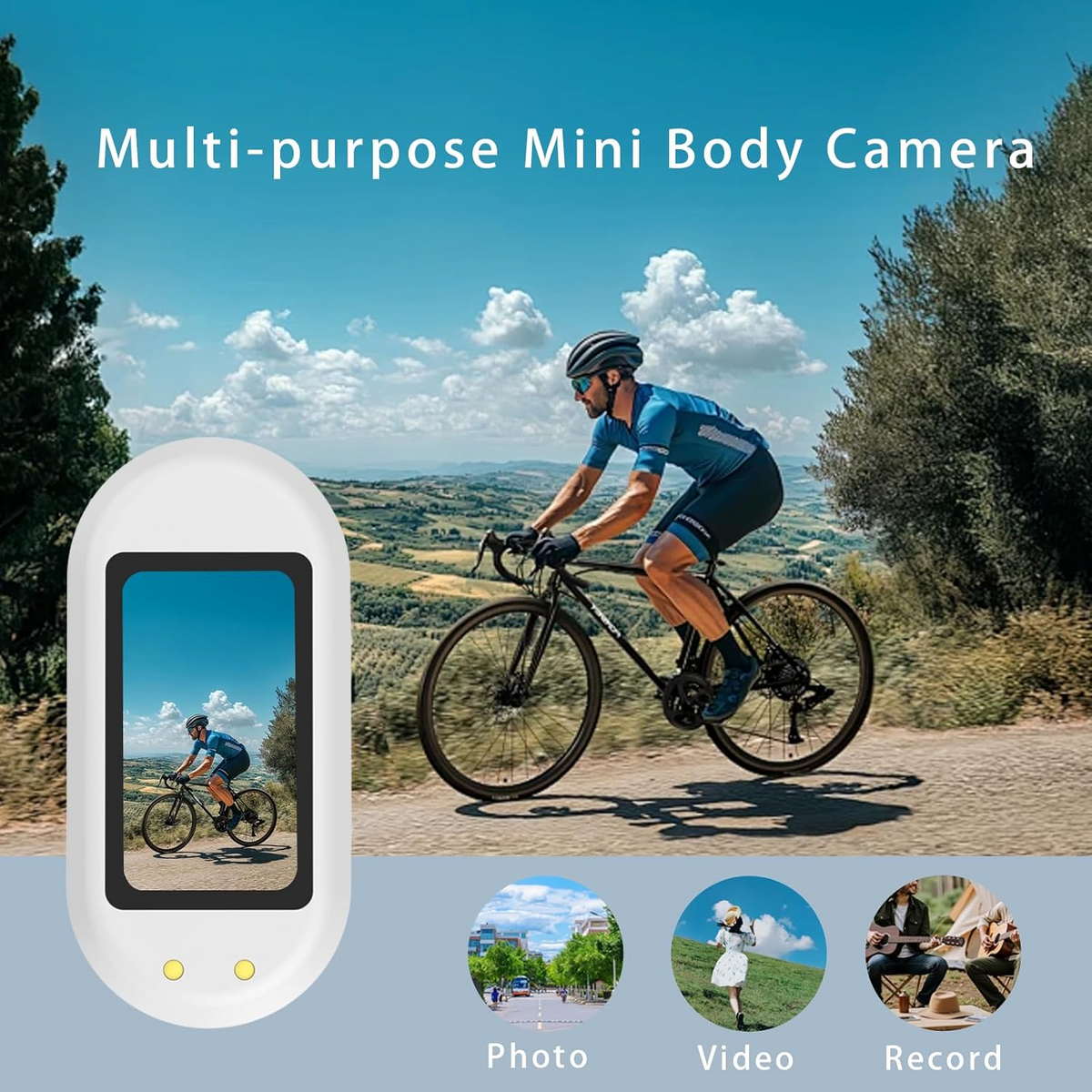BodyCamera: Nem-Berøring Betjening HD Optagelse Håndfri Kompakt Krops Kamera