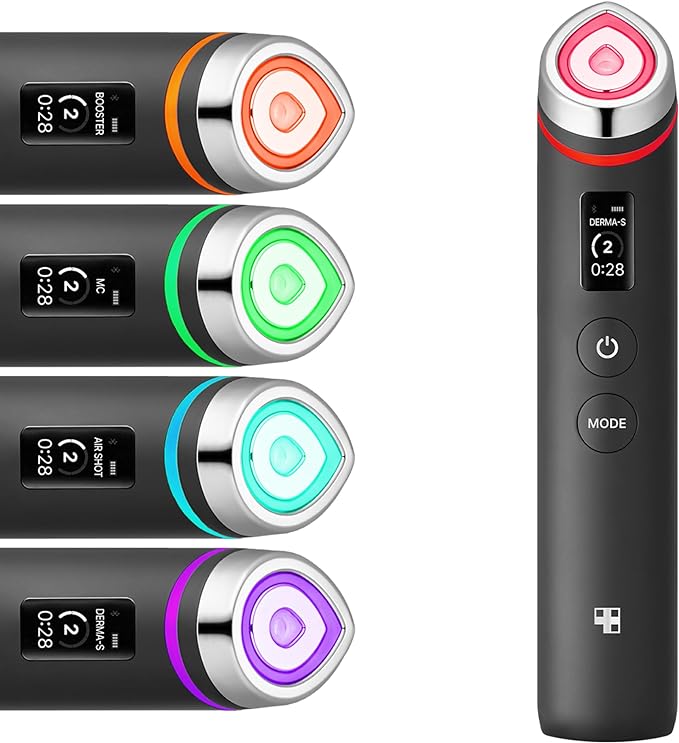 Ansigtsapparat med 4 tilstande, mikrostrøm, sonisk vibration og LED