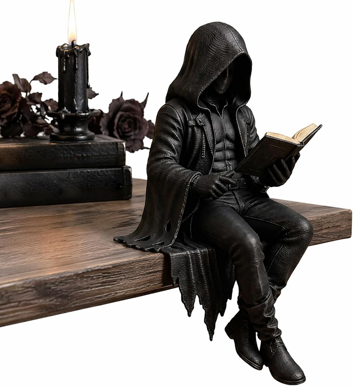 GothicDecor - Mørk Fantasi Bogreol Gothic Figurine Dekor