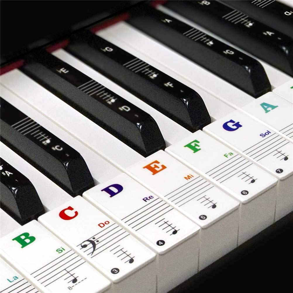 PianoStickers - Aftagelig Selvklæbende Klaver Nøgle Klistermærker