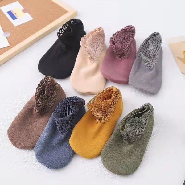 Happy™ LaceSocks: 6 Par Blonder Varm Uld Kvinder Sokker