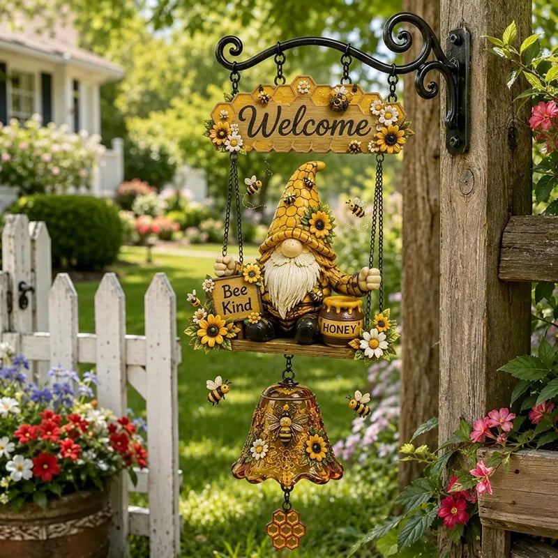 WelcomeBell - Patio Velkomst Gnome Dørklokke Dekoration