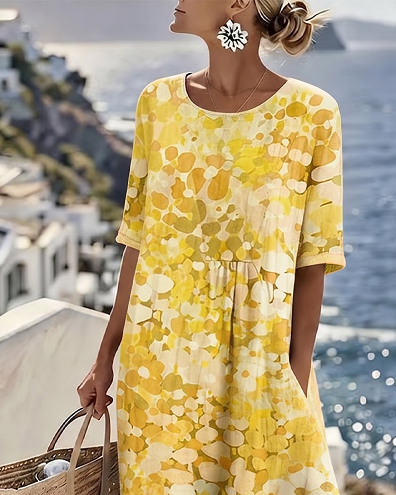 Icone™ PocketDress: Afslappet, Flagrende, Løs Kjole Med Print Og Lommer