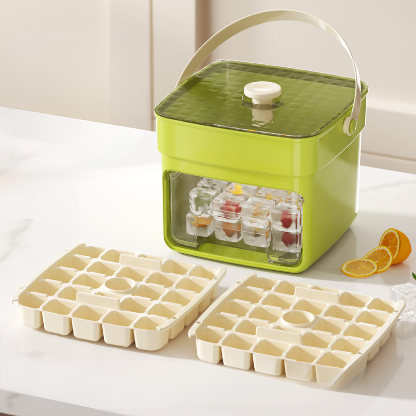 GlideHold® IceStorage - Nem Udløsning 2-Lags Isterningebakke Opbevaringsboks