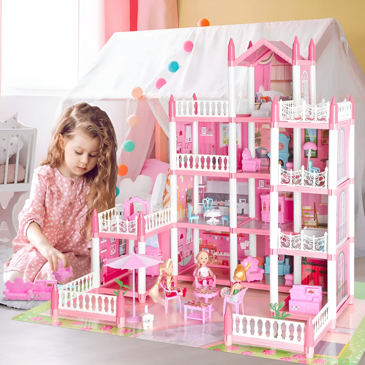 Kletshuts™ MiniMansion: Prinsesse Drømme Slot DIY Dukkehus Mini Palæ Legesæt