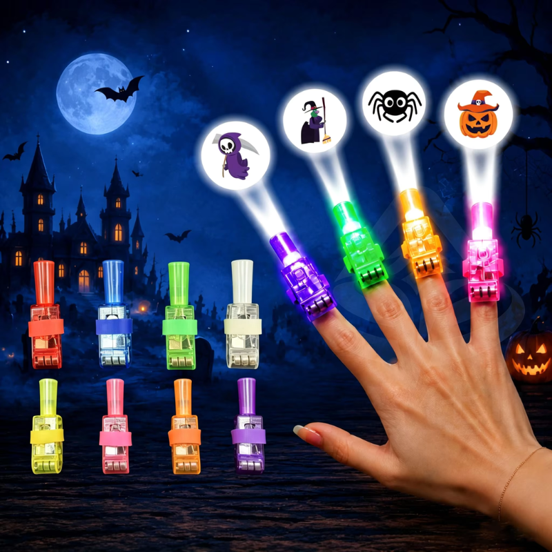Kletshuts™ FingerLights - Sjove Ferietemaer Fingerprojektor Lys