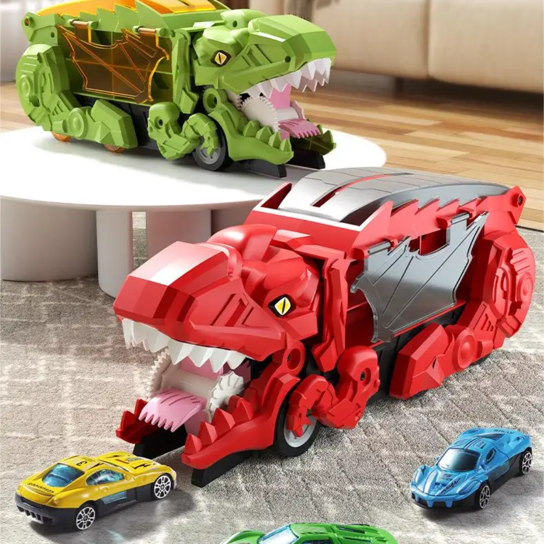 Kletshuts™ DinoPlayset: Dino Svelge Køretøj Spor Bil Børn Leg Sæt