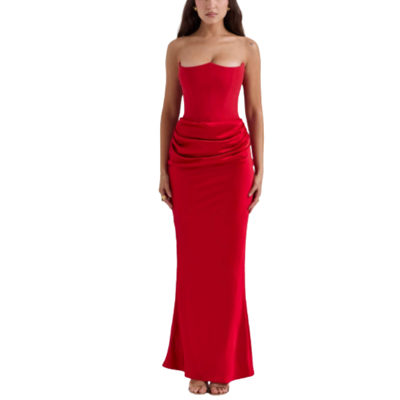 Icone™ VelvetDress: Strapless Maxi Elegant Bodycon Style Velvet Kjole