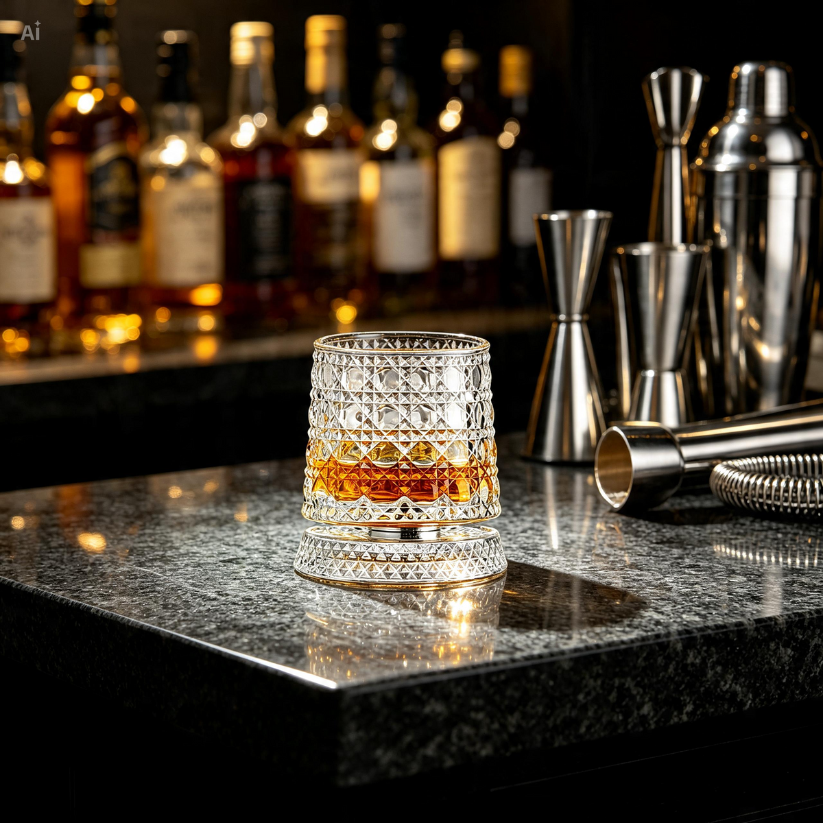 Globetrek° RotatingGlass - Elegant Krystal Roterende Whiskey Glas