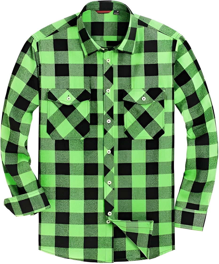 Icone™ CheckeredLongsleeves: Klassisk Afslappet Knap Ned Ternet Langærmet