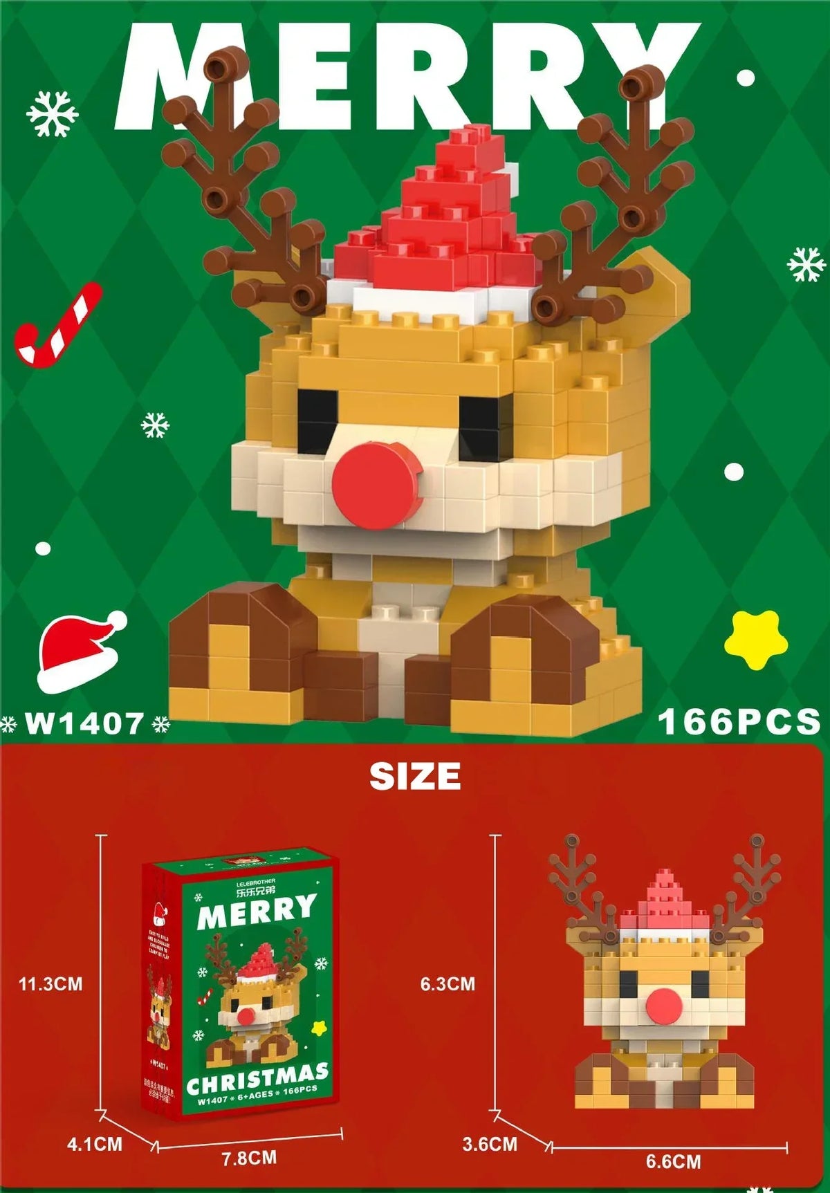 Kletshuts™ HolidayBlocks 1+1 GRATIS: Børn Kreative Mikro Bygge Blokke Jul Helligdag Udgave