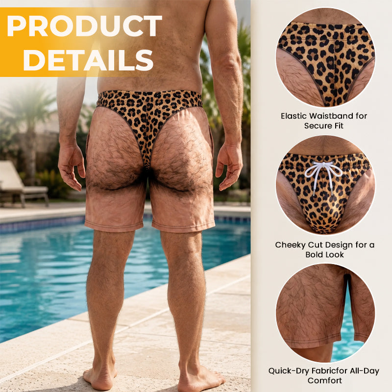Icone™ SwimTrunks - Sjove Noviteter Prank Hårede Prints Badebukser