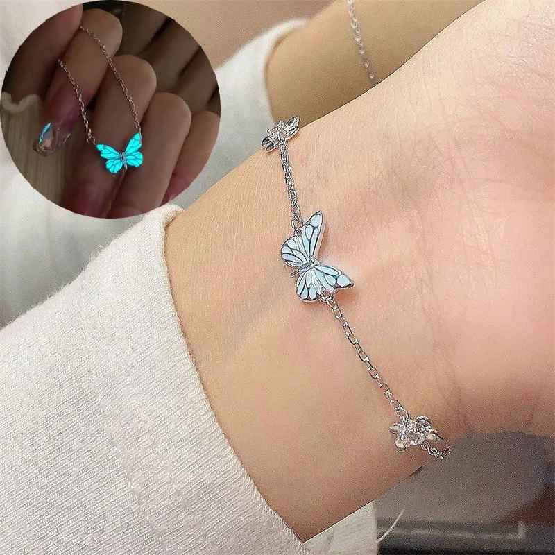 Jewelance™ GlowingButterfly 1+1 GRATIS: Mode Glødende Sommerfugle Halskæde Og Armbånd Sæt