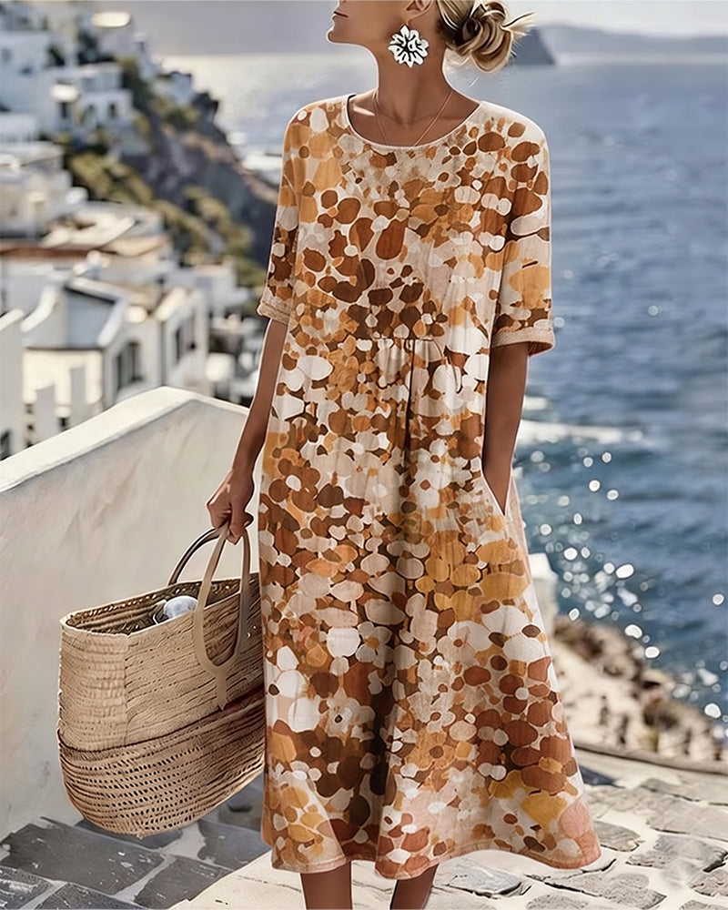 Icone™ PocketDress: Afslappet, Flagrende, Løs Kjole Med Print Og Lommer