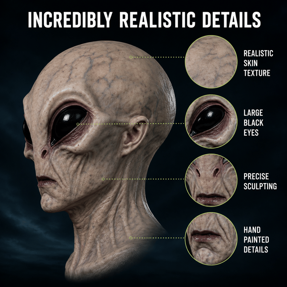 AlienMask - Halloween Kostume Ultra-Realisme Alien Maske