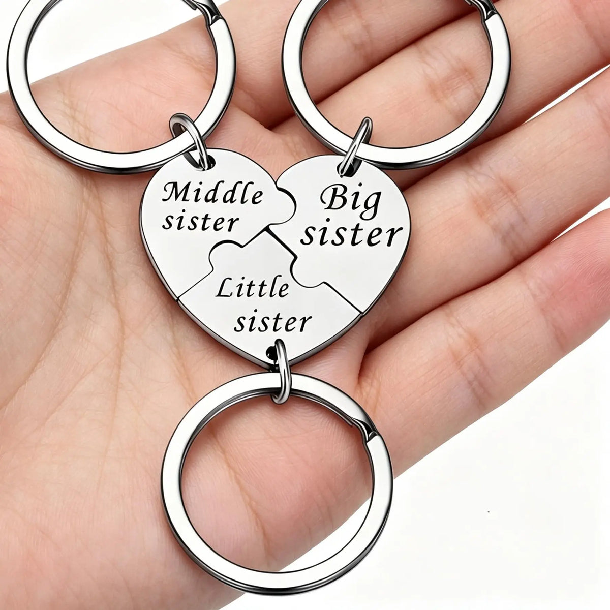 SisterhoodKeychain 1+1 GRATIS - Tre-Delt Søsterskabs Sammenflettet Nøglering