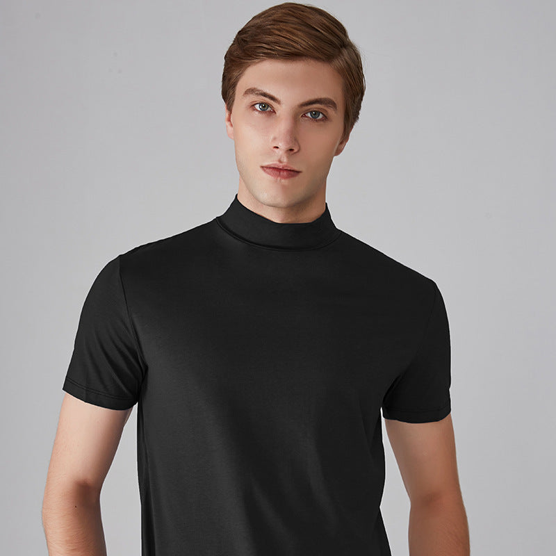 Icone™ FitShirt 1+1 GRATIS: Herres Smal Pasform Høj Hals Afslappet Skjorte