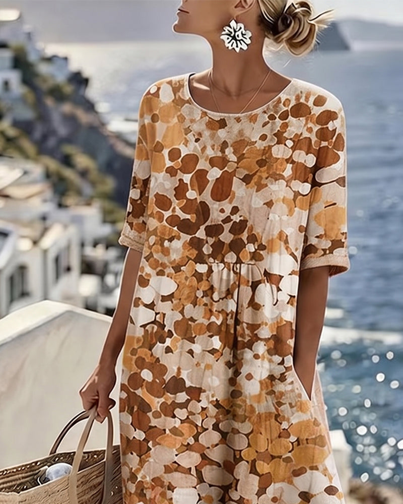 Icone™ PocketDress: Afslappet, Flagrende, Løs Kjole Med Print Og Lommer