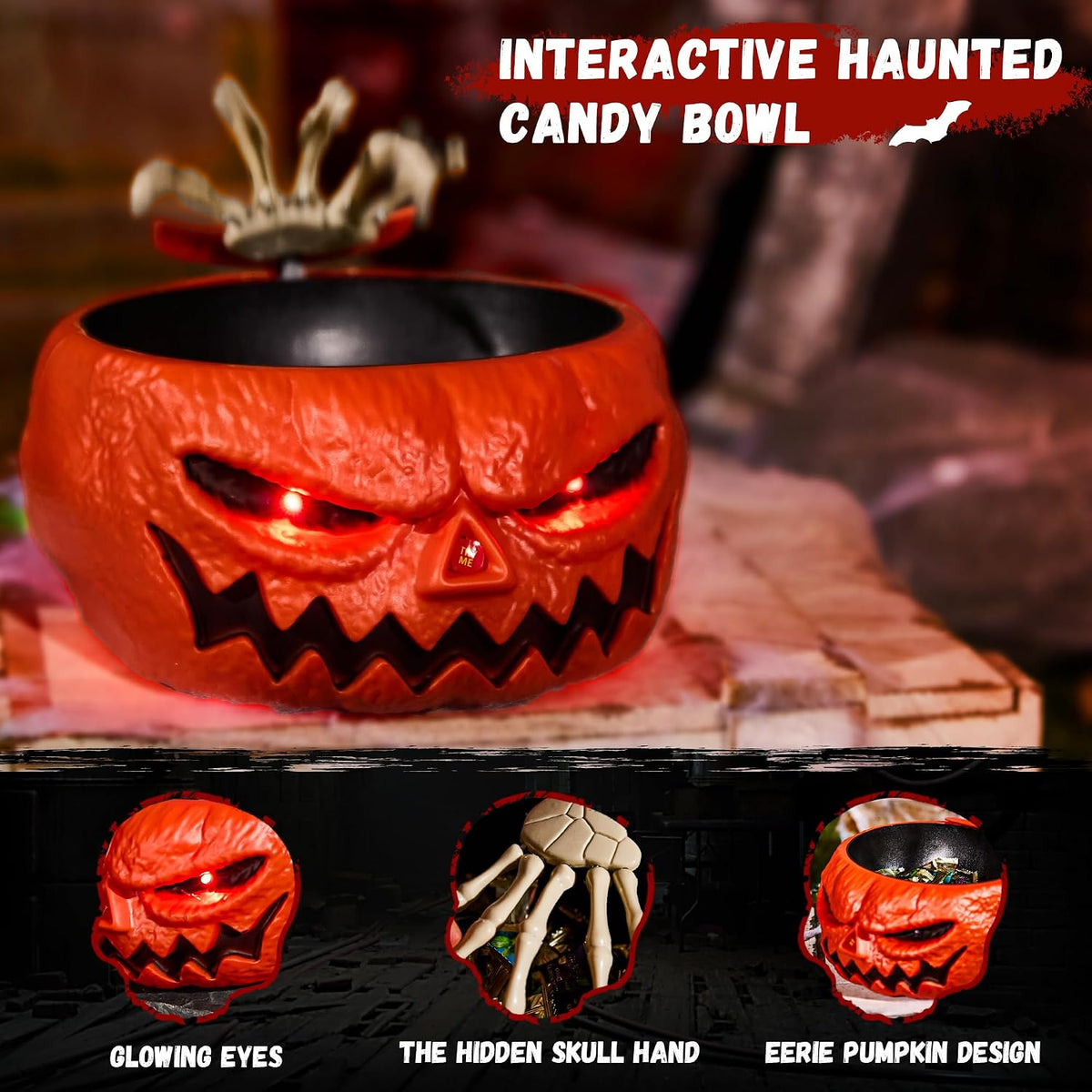 Kletshuts™ CandyBowl - Halloween Uhyggelig Slikskål Med Skelet Hænder