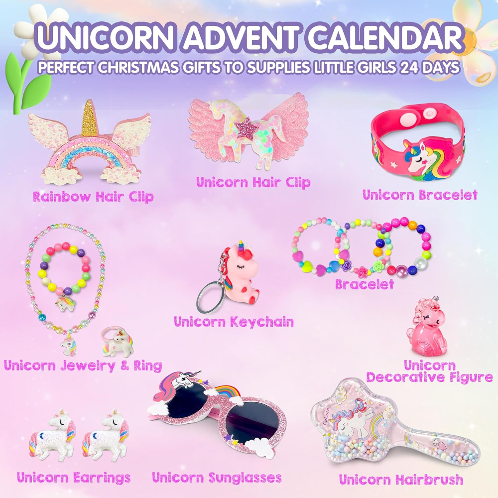 Kletshuts™ UnicornAdvent: Sjov Kreativ Jul Enhjørning Advent Kalender