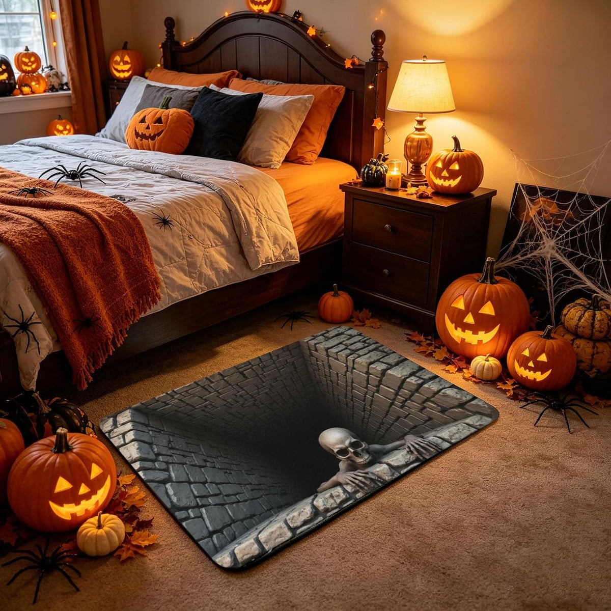 HalloweenRugs - Optisk Illusion Uhyggeligt Halloween Dørmåtte Tæpper