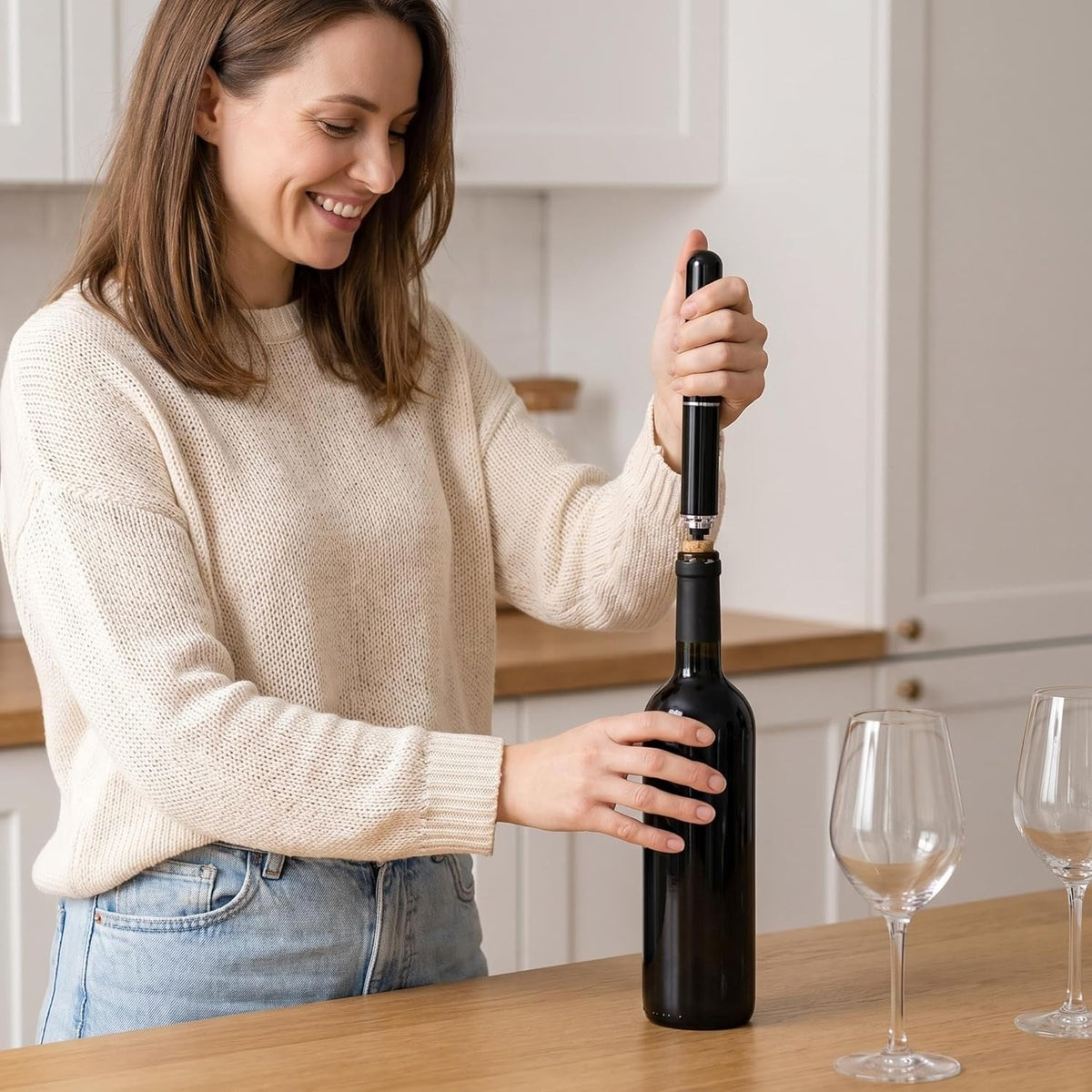 Globetrek° WineOpener 1+1 GRATIS: Lufttryk Pumpe Nem Vinflaske Åbner