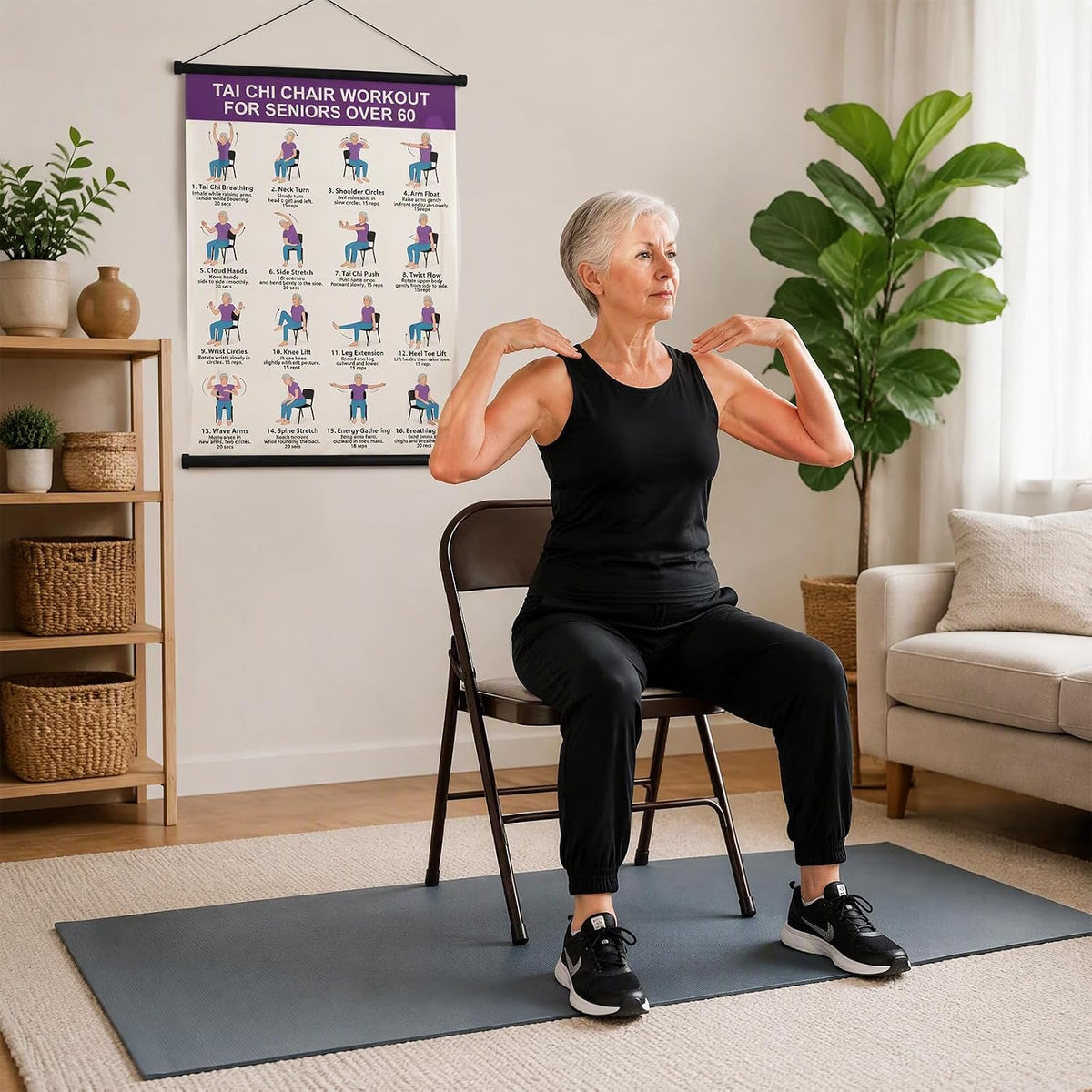WorkoutPoster - Træningsplakat Guide Øvelser For Ældre