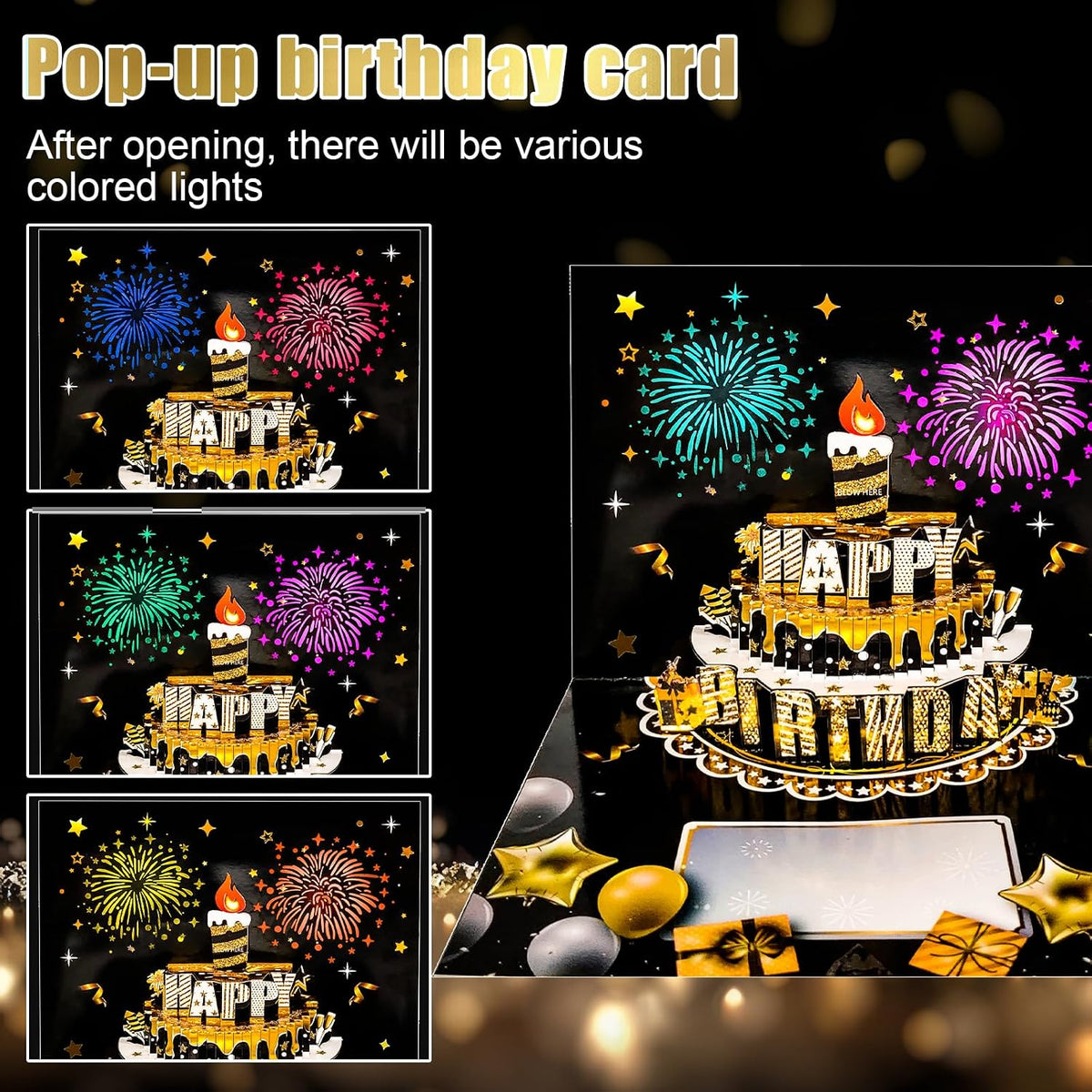 GreetingCard - Interaktiv Musikalsk 3D Pop-Up Fødselsdagskort