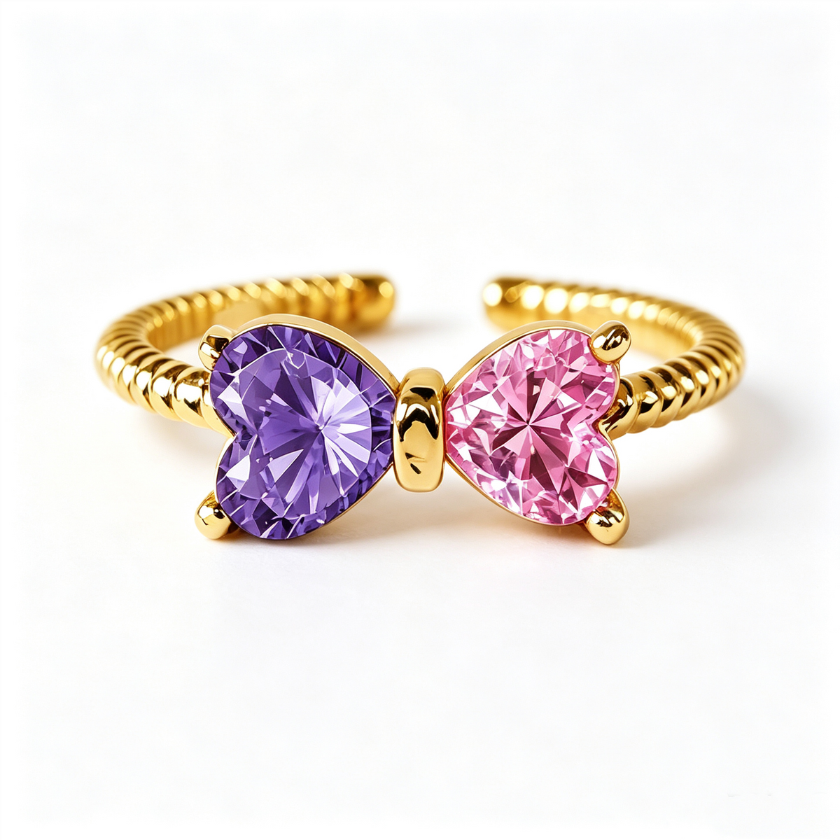 Jewelance™ BowRing - Tilpasset Dobbelte Fødselssten Bue Ring