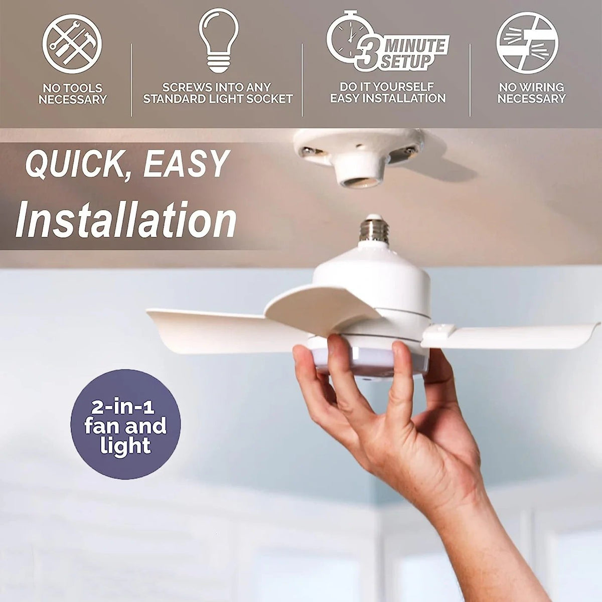 Ledsen™ IlluminatedFan: 2 I 1 Køleventilator Og Lys Med Stærk Belysning